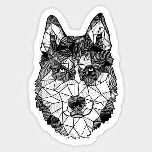 Geometric Sketchy Husky Dog Sticker